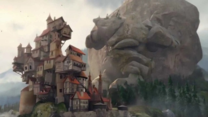 (巨人守护城堡挡住巨石)巨人守护者发出迫切求救信号，世界面临危机